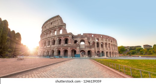 Colosseum in Rome. Colosseum is the most landmark in Rome at sunrise - Rome, Italy