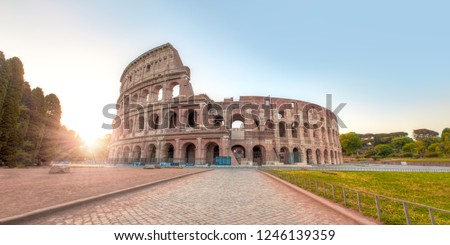 Colosseum in Rome. Colosseum is the most landmark in Rome at sunrise - Rome, Italy