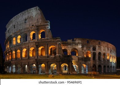 Colosseum Of Rome At Night