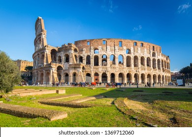 The Colosseum in Rome at sunny day, Italy