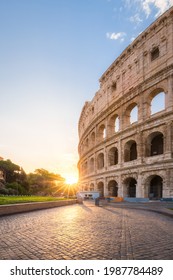 Colosseum In Rome At Sunrise