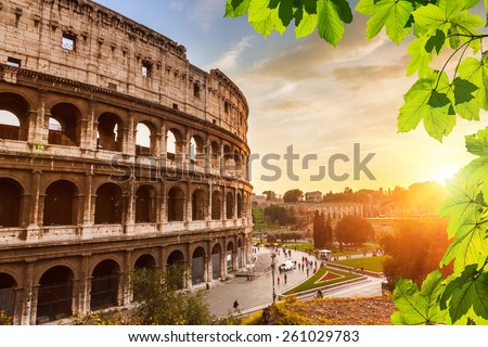 Colosseum at sunset in Rome, Italy