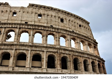Colosseum Wall In Rome Italy