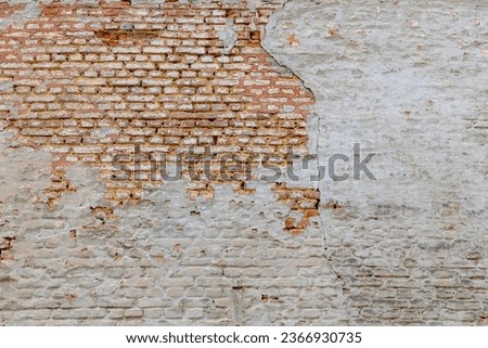 Colour abrasions on white grey brick background, Abstract geometric pattern, Old brick block texture, Outdoor vintage building wall, Can be used as background for display or montage your products. Stock photo © 