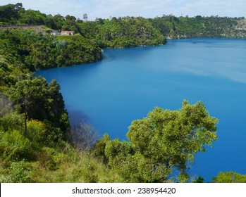 The colour of the blue lake in Mouint Gambier changes dramatically from grey to vivid blue over a few days in november each year