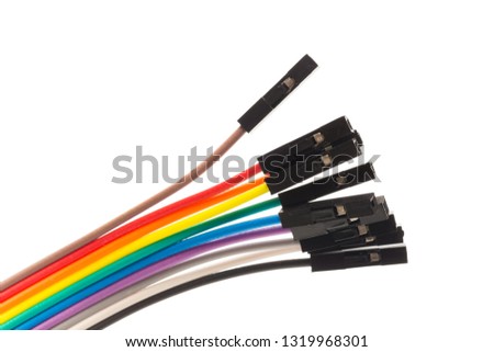 colour cable bus isolated on white background
