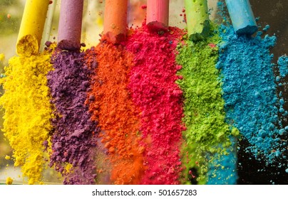 a bunch of colored chalk from Pikwizard