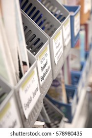 Colour Coded Filing System On Library Shelves