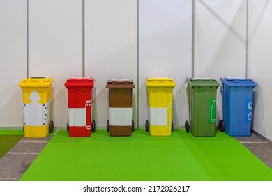 Colour Coded Sorting Waste Recycling Trash Wheelie Bins
