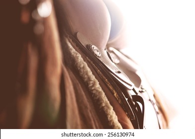 Colour Detail Of A Handmade Leather Saddle