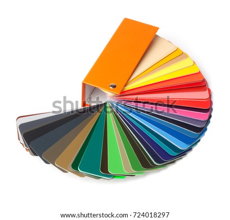 Colour Fan or Chart spread out, Isolated on White Background