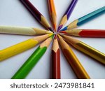 colour pencil in white paper