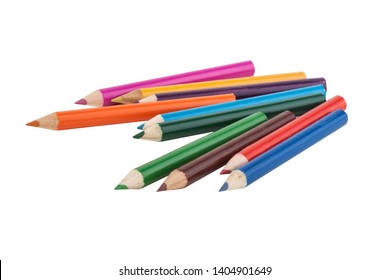 Colour Pencils Isolated On White Background