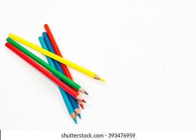 Colour Pencils Isolated On White Background