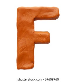 Colour plasticine letter isolated on a white background