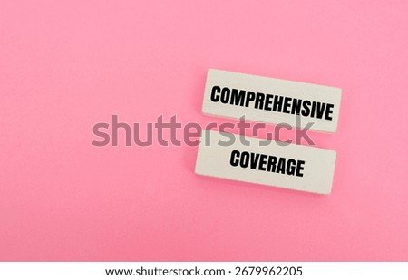 A coloured block with text COMPREHENSIVE COVERAGE