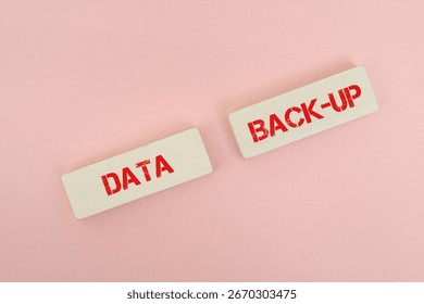 A coloured block with text DATA BACK-UP