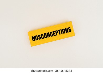 A coloured block with text MISCONCEPTIONS