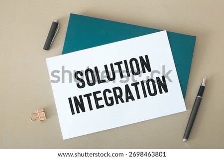 A coloured block with text SALESFORCE INTEGRATION. The synergy between efficient solutions and seamless platform collaboration for business processes