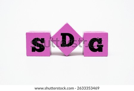 A coloured block with text SDG. SDG acronym for Sustainable Development Goals