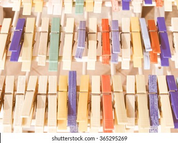  Coloured laundry pegs clips vintage
