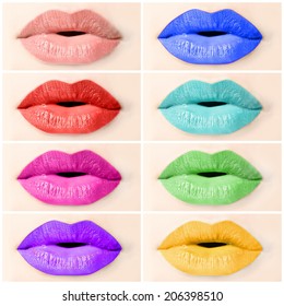 colourful lips