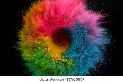 PowerPoint Template: vibrant colors coloured-powder-explosion-isolated  (inonmmpppo)