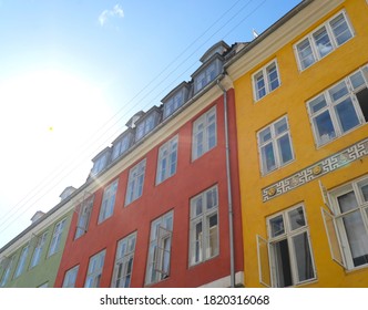 Coloured Terraced Houses Copenhagen Denmark