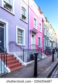 Colourful 18th Century Georgian London Street, UK.