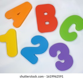 Colourful Alphabet Letters Numbers 123 Abc Stock Photo 1619962591 ...