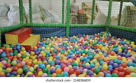 Colourful Ball Pit With A Lot Of Fun, Playing With Family Member To Bond Increase