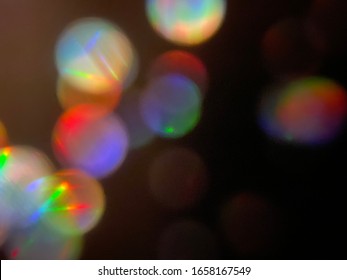 Colourful bokeh on black background