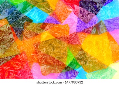 Colourful Cellophane Sweet Wrapper Background