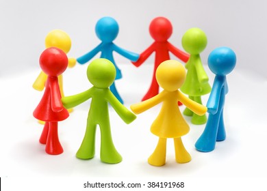 Five Different Coloured 3d Rendered Figures Stock Illustration 42796564