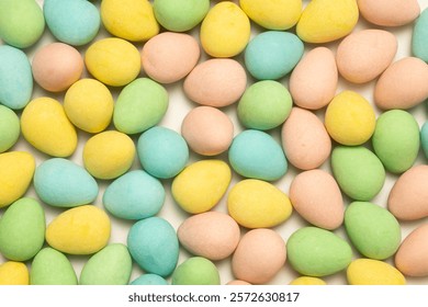 Colourful chocolate mini easter eggs. 