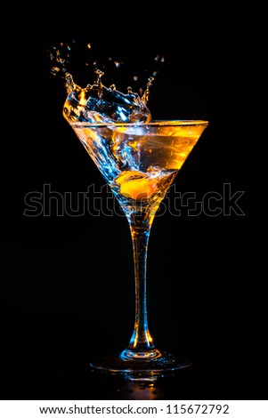 colourful cocktail on the black background