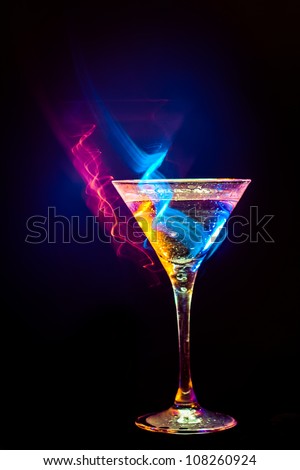 colourful coctail on the black background