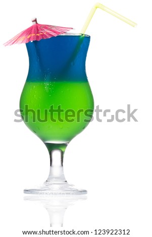 colourful coctail on the white background