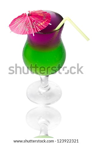 colourful coctail on the white background