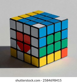 Colourful cube on white background 