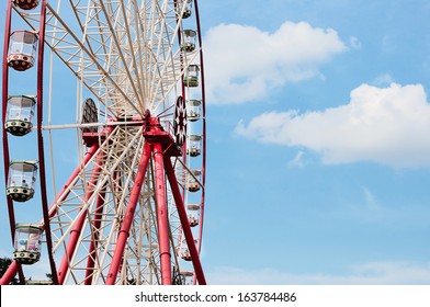 A Colourful Ferris Wheel. Front View