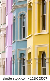 Colourful hotel frontages on the Esplanade at Tenby, Pembrokeshire, Wales, UK - Shutterstock ID 1020235327