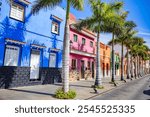 Colourful houses in the historic centre of Santa Cruz, Tenerife, Spain