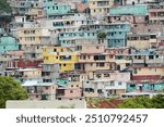 Colourful houses, slum Jalousie, Pétionville, Port-au-Prince, Ouest, Haiti, Central America