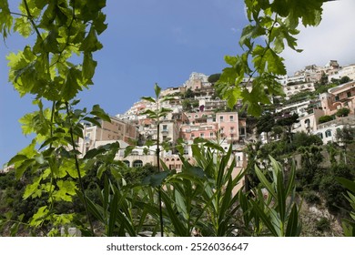 Colourful Italian houses on a cliffside Amalfi Coast - Powered by Shutterstock