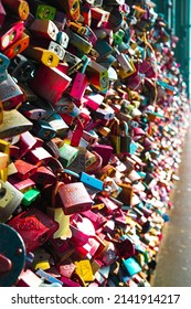 Colourful Love Locks At Hohenzollern Bridge Cologne