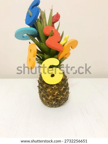 Colourful numbers and pineapple Table Decor for Birthday 