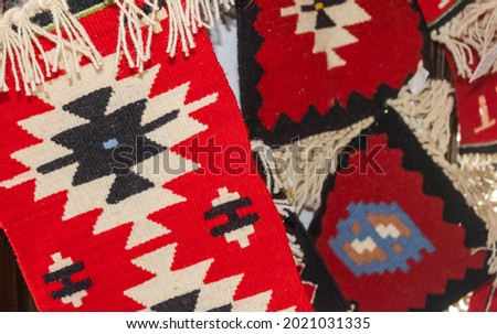 Colourful patterns on the Pirot carpets and rugs, Serbia