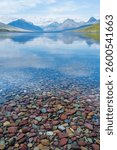 Colourful pebbles, Lake McDonald, Glacier National Park, Montana, USA