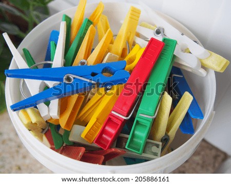 Colourful clothes pegs